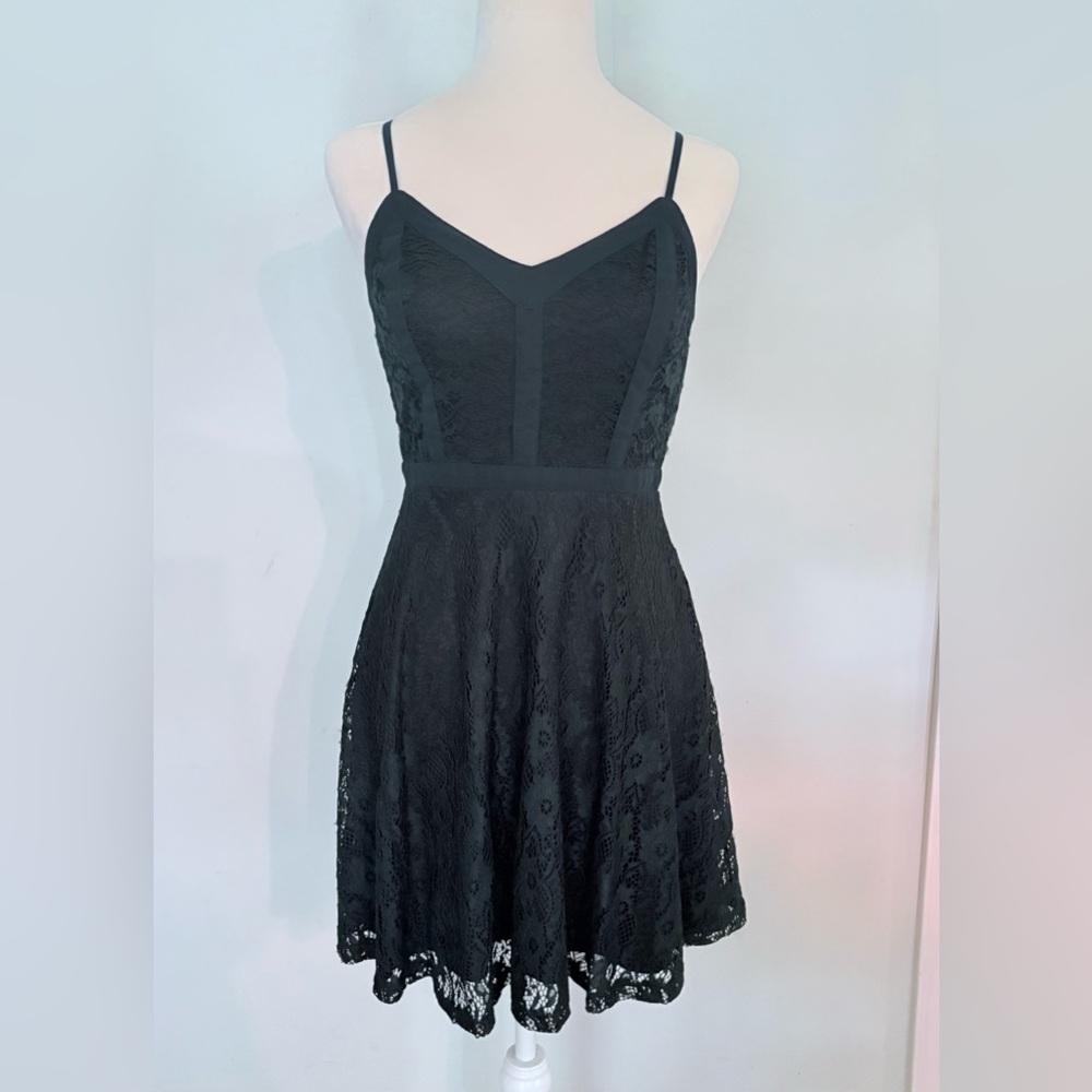 NWT, Hunter Green Lace Fit & Flare Mini Dress, Juniors Size M